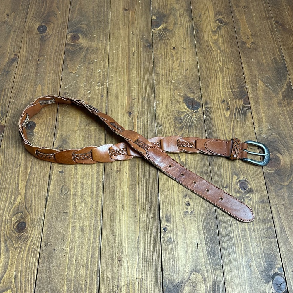 Geomo Fashions brown linked leather belt size large